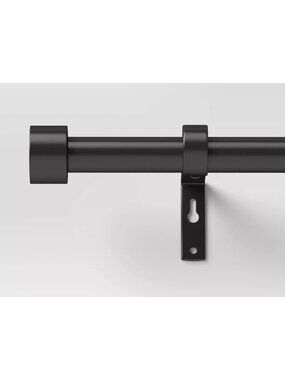 Threshold Black Finish Expandable Steel Curtain Rod 36" to 66" Lengths